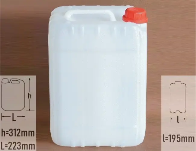bidon plastic din polietilena cu capacitatea bidoane 10 litri culoare alb cu capac cu autosigilare rosu
